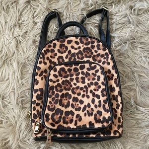 INC International Concepts leopard print mini backpack purse